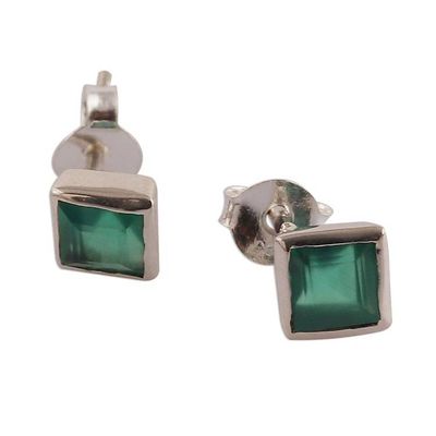 Alternate image for 3-Piece 1-Carat Gemstone Stud Earrings Set Crafted in India Precious Squares