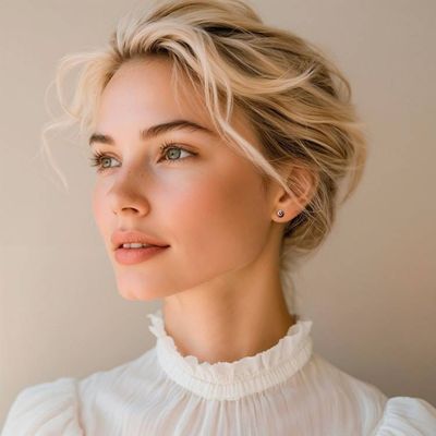 Alternate image for Rose-Shaped Oxidized and Polished Sterling Silver Earrings Little Rose