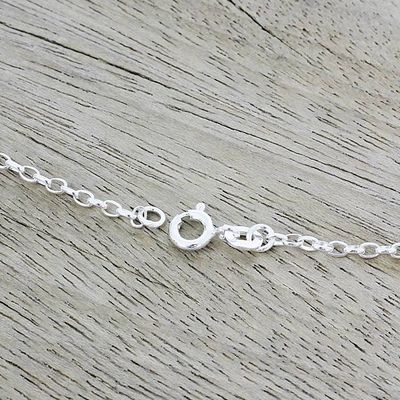 Alternate image for Amethyst and Sterling Silver Pendant Necklace from India Morning Glitter in Purple