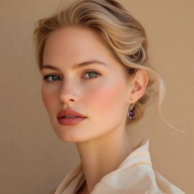 Alternate image for Birthstone 11-Carat Faceted Amethyst Jewel Dangle Earrings Purple Empress