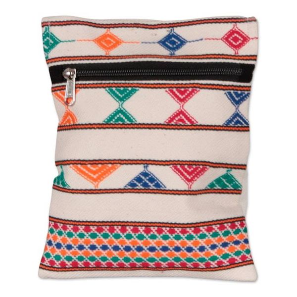 Alternate image for Rainbow-Palette Patterned 100 Cotton Zippered Sling Bag Rainbow Medley