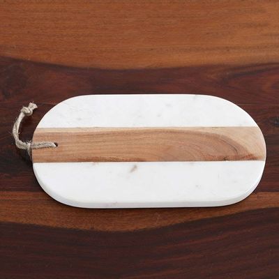 Alternate image for Handcrafted Marble and Mango Wood Cutting Board Elegant Cut