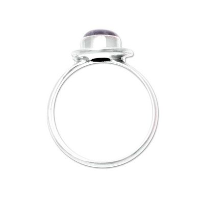 Alternate image for Round Labradorite Sterling Silver Rope Motif Cocktail Ring Stormy Moon