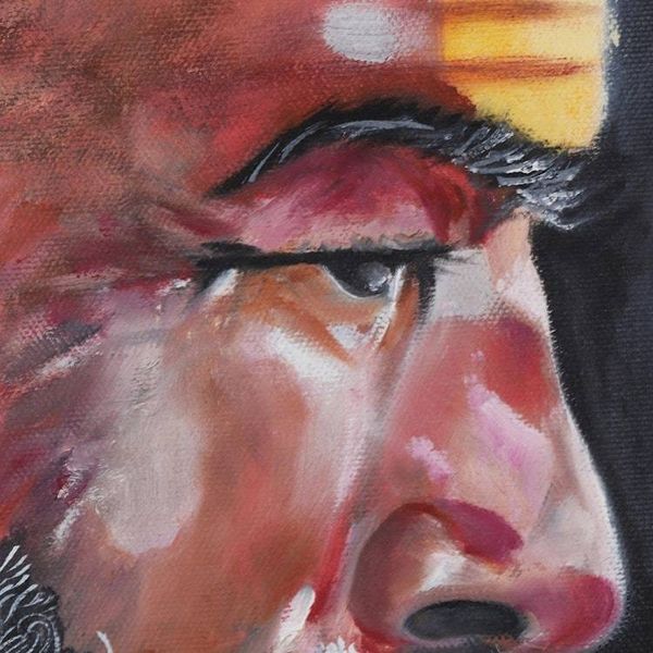 Alternate image for Signed Realist Painting of a Sadhu in Profile from India Sadhu I