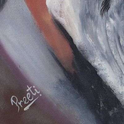 Alternate image for Signed Realist Painting of a Sadhu in Profile from India Sadhu I