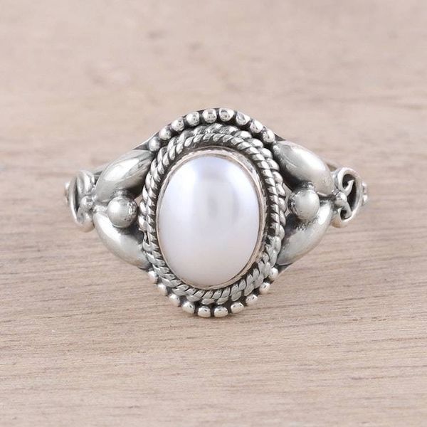 Alternate image for Artisan Crafted Cultured Pearl Cocktail Ring from India Morning Charm