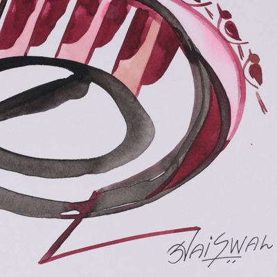 Alternate image for Woman Music Bird-Themed Modern Abstract Acrylic Painting Song of the Silent Mind