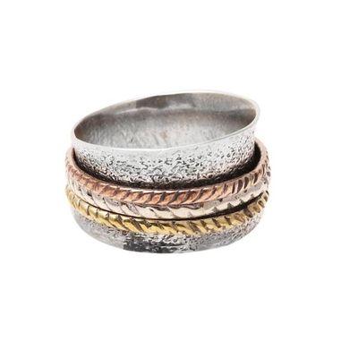 Alternate image for Rope Pattern Sterling Silver Spinner Ring from India Rope Rotation