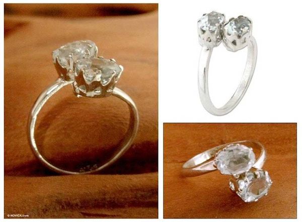 Alternate image for Blue topaz cocktail ring Enchanted Blue