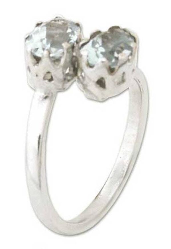 Alternate image for Blue topaz cocktail ring Enchanted Blue