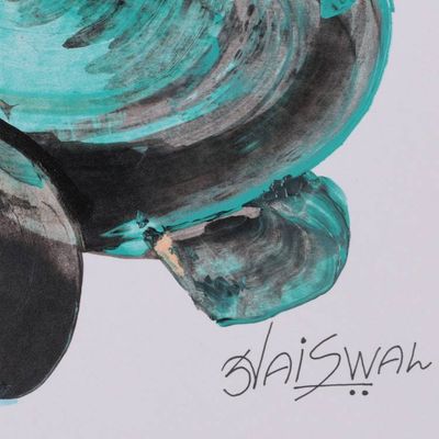 Alternate image for Abstract Woman and Bird-Themed Modern Acrylic Painting Echoes of Serenity