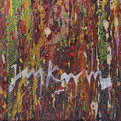 Alternate image for Impressionist Purple and Yellow Acrylic Garden Painting Summer Blooms