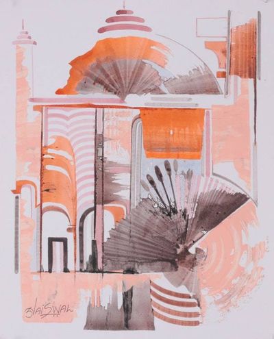 Alternate image for Signed Abstract Spiritual-Inspired Acrylic on Paper Painting Whispers of the Sacred