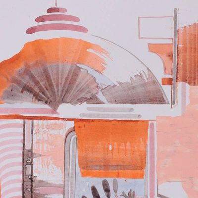 Alternate image for Signed Abstract Spiritual-Inspired Acrylic on Paper Painting Whispers of the Sacred