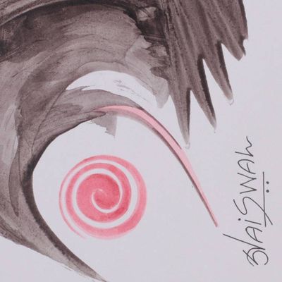 Alternate image for Abstract Inspirational Acrylic on Paper Painting from India Inner Sanctuary