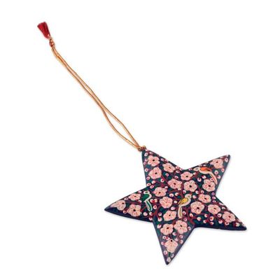 Alternate image for Hand-Painted 5-Piece Star-Shaped Papier Mache Ornament Set Kashmir Constellation
