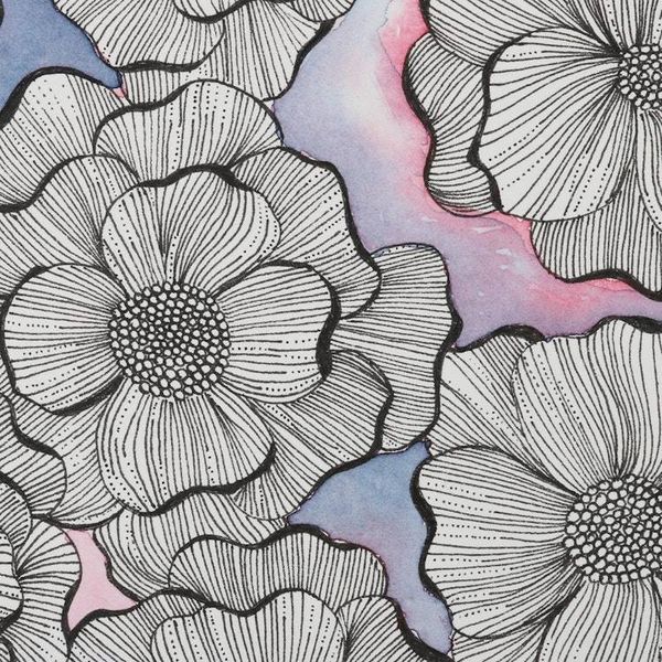 Alternate image for Floral-Themed Watercolor Painting from India Floral Dance