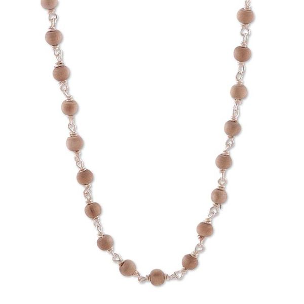 Alternate image for Avant-Garde Sterling Silver and Tulsi Wood Link Necklace Immortal Forest