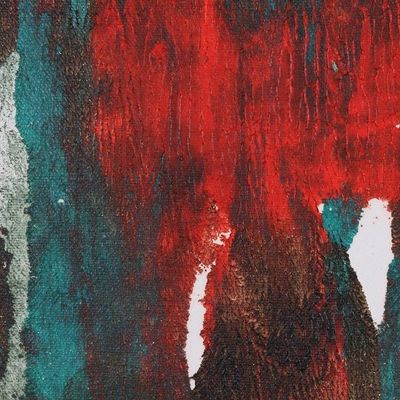 Alternate image for Signed Abstract Acrylic Painting on Canvas Thinker