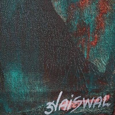 Alternate image for Signed Abstract Acrylic Painting on Canvas Thinker