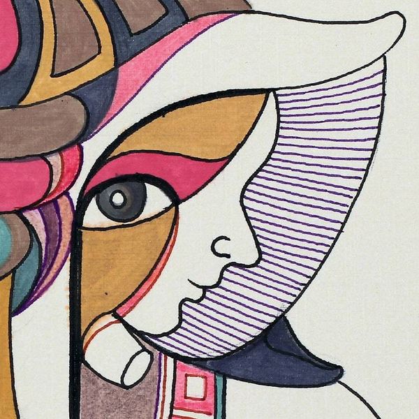 Alternate image for Vibrant Acrylic and Watercolor Majestic Ganesha Painting Ganesha Glory