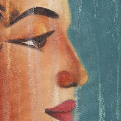 Alternate image for Signed Unstretched Impressionist Painting of Woman Femme Fetale