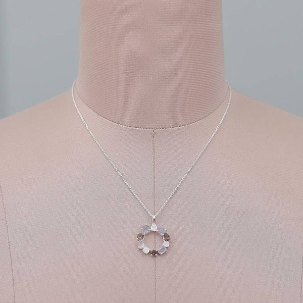 Alternate image for Rainbow Moonstone Smoky Quartz Labradorite Pendant Necklace Posh Wreath of Gems