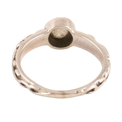 Alternate image for Rainbow Moonstone Solitaire Ring Crafted in India Misty Globe