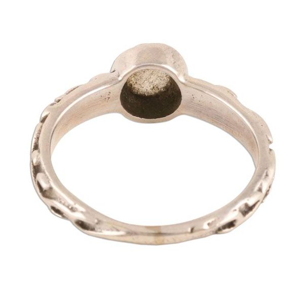 Alternate image for Rainbow Moonstone Solitaire Ring Crafted in India Misty Globe