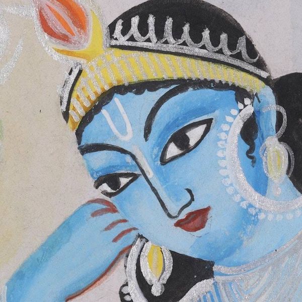 Alternate image for Acrylic and Watercolor Krishna Painting Lord Krishnas Feet