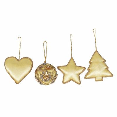 Alternate image for Handmade Gold Beaded Holiday Ornaments Set of 4 Bollywood Holiday