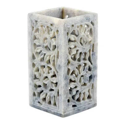 Alternate image for Hand Carved Soapstone Pen Holder from India Office Order