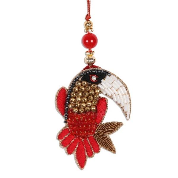 Alternate image for Beaded Toucan Ornaments from India Set of 5 Glamorous Toucans