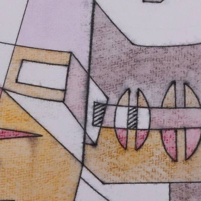 Alternate image for Signed Modern Cubist Painting by an Indian Artist Sky the Limit