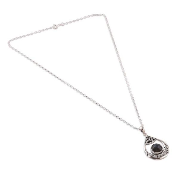 Alternate image for Bohemian Silver Necklace with Natural Labradorite Pendant Regal Luxe