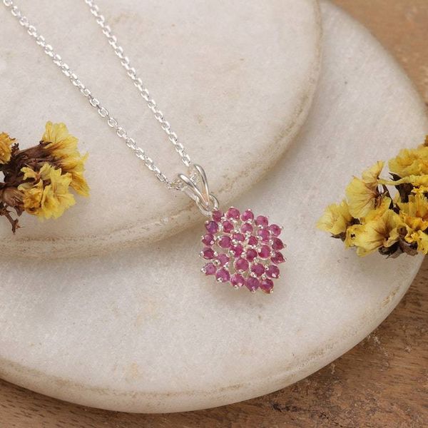 Alternate image for Birthstone Faceted Ruby Star Pendant Necklace from India Passion Nova