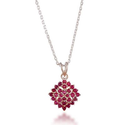 Alternate image for Birthstone Faceted Ruby Star Pendant Necklace from India Passion Nova