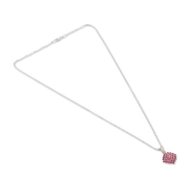 Alternate image for Birthstone Faceted Ruby Star Pendant Necklace from India Passion Nova