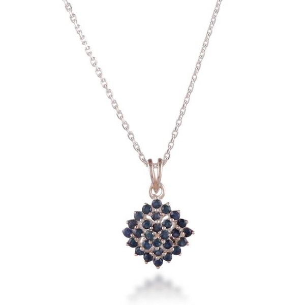 Alternate image for High-Polished Star-Shaped Faceted Sapphire Pendant Necklace Harmony Nova