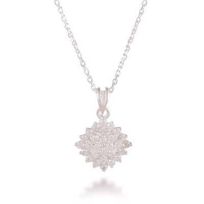 Alternate image for Sterling Silver and Faceted Cubic Zirconia Pendant Necklace One Nova