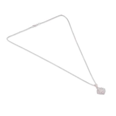 Alternate image for Sterling Silver and Faceted Cubic Zirconia Pendant Necklace One Nova