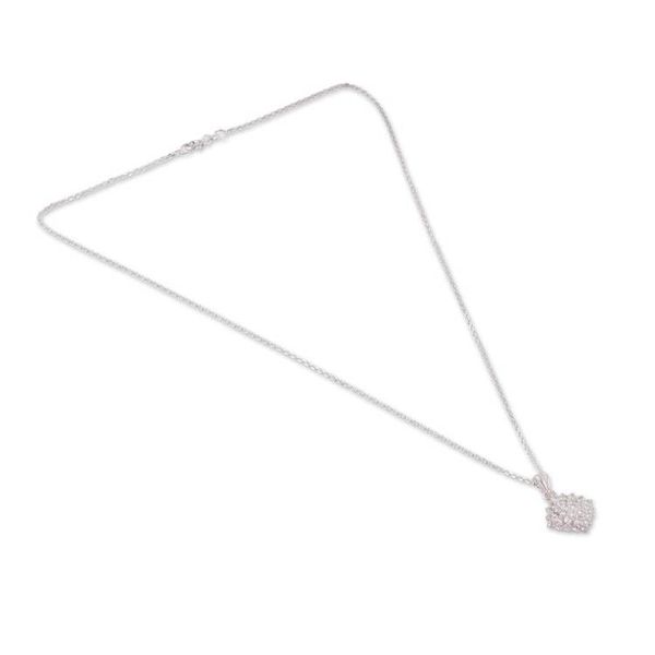 Alternate image for Sterling Silver and Faceted Cubic Zirconia Pendant Necklace One Nova