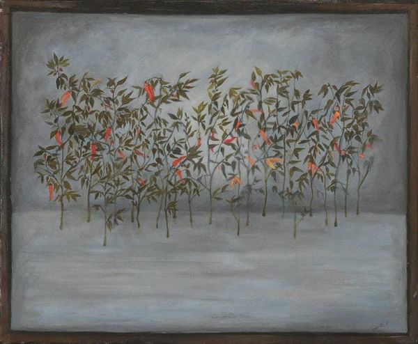 Alternate image for Signed Surrealist Painting of Chili Plants from India Chili Garden