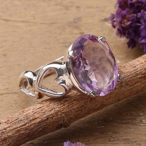 Alternate image for Amethyst Heart Cocktail Ring from India Ode to Love