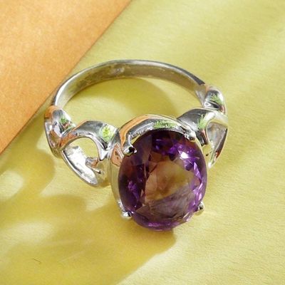 Alternate image for Amethyst Heart Cocktail Ring from India Ode to Love
