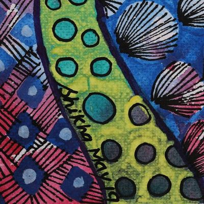 Alternate image for Signed Intricate Abstract Painting from India Folklore Rooster