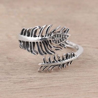Primary image for Sterling Silver Paisley Feather Leaf Wrap Ring Magical Leaf