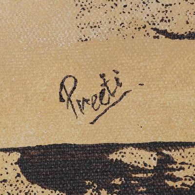 Alternate image for Signed Abstract Diptych in Beige from India Floral Symphony