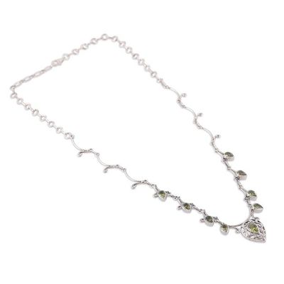 Alternate image for Traditional 11-Carat Natural Pear Peridot Link Necklace Mughal Luck