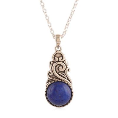 Alternate image for Birthstone Lapis Lazuli Cabochon Sylvan Pendant Necklace True Bloom